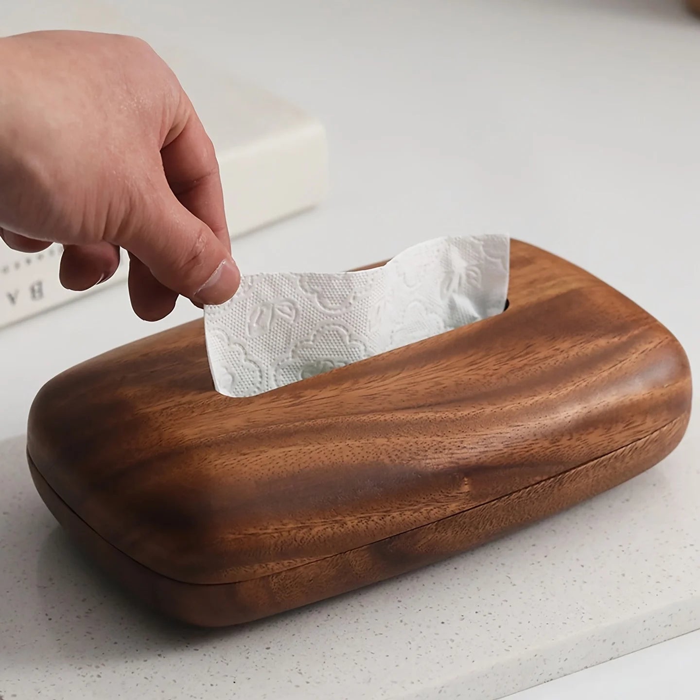 Walnut Tissue Box Cover