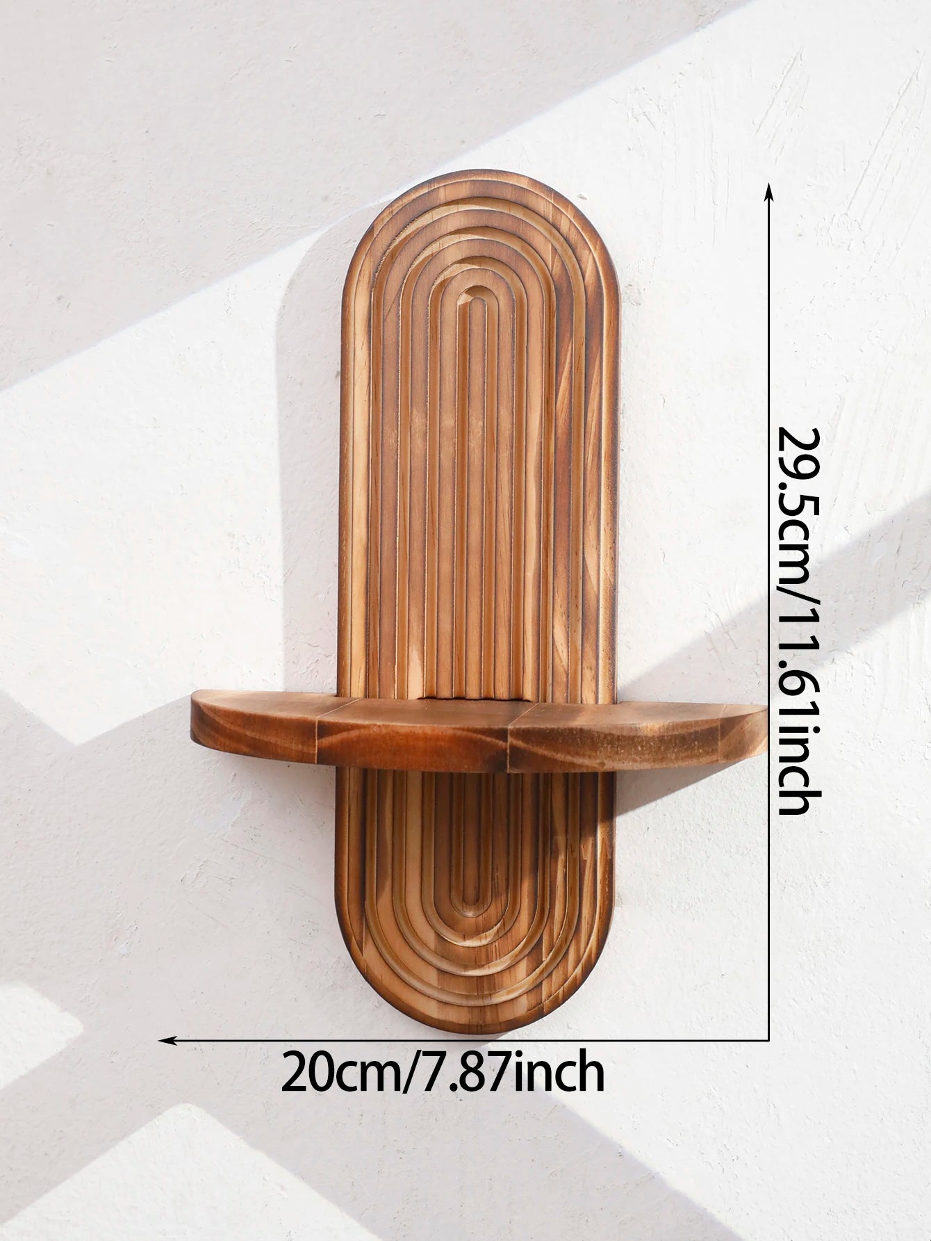 1Pc Boho Style Wooden Wall Shelves