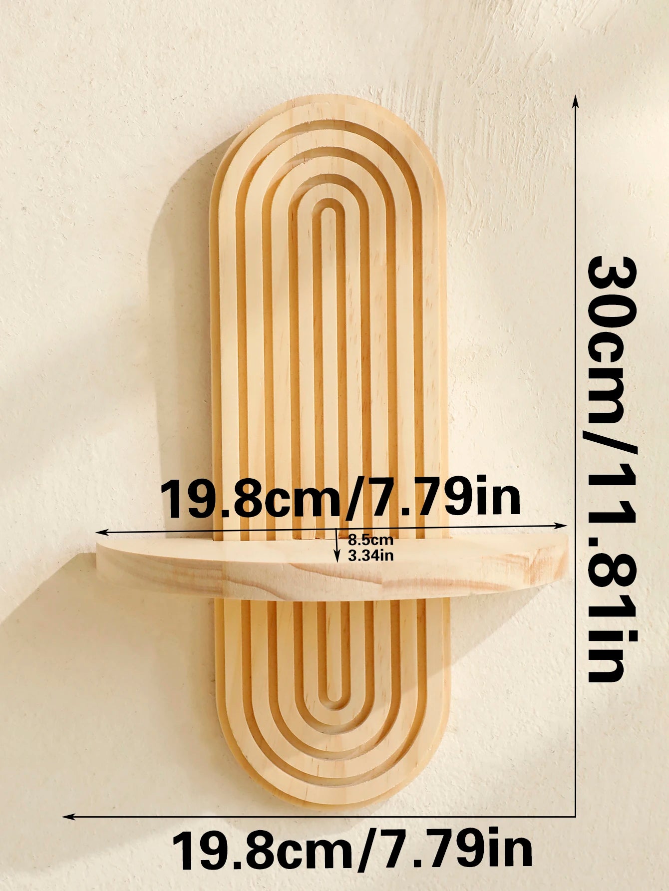 1Pc Boho Style Wooden Wall Shelves