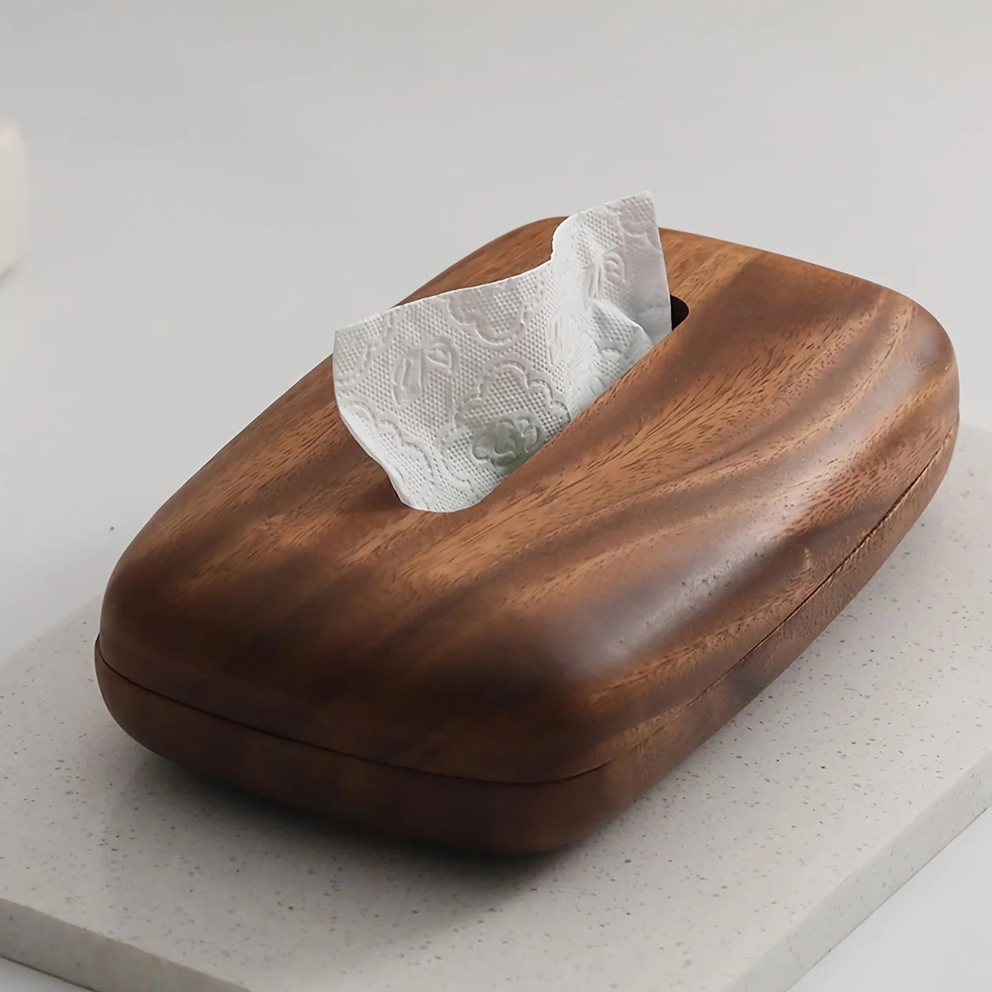 Walnut Tissue Box Cover