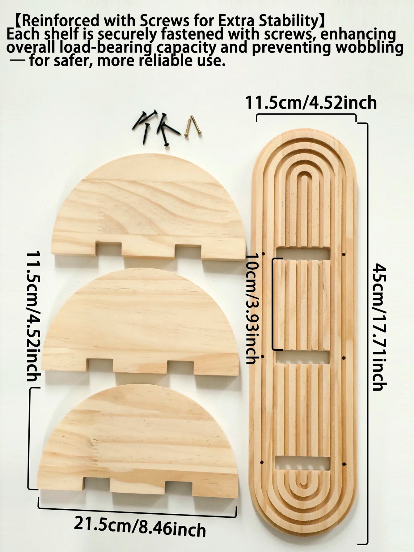 1Pc Boho Style Wooden Wall Shelves