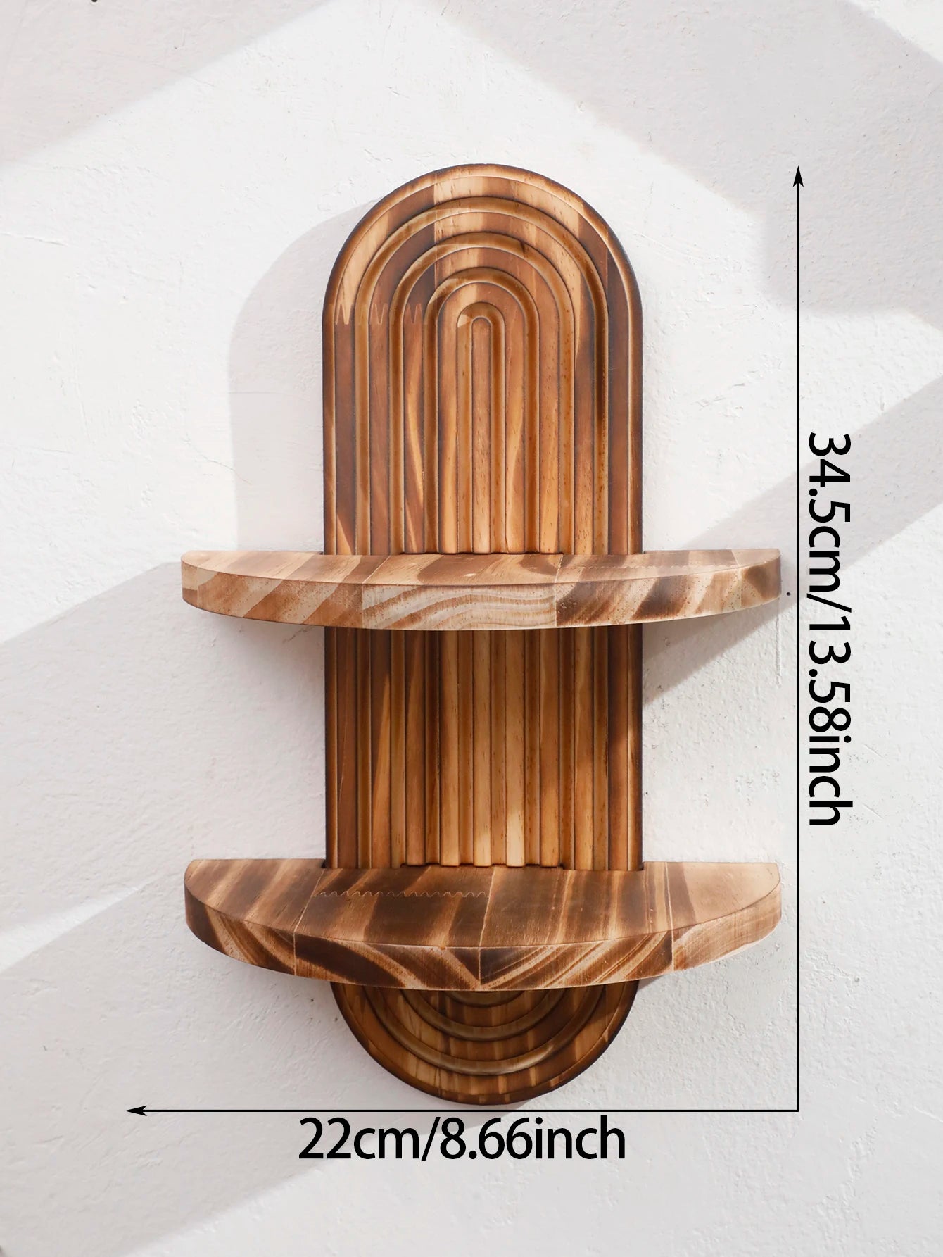 1Pc Boho Style Wooden Wall Shelves
